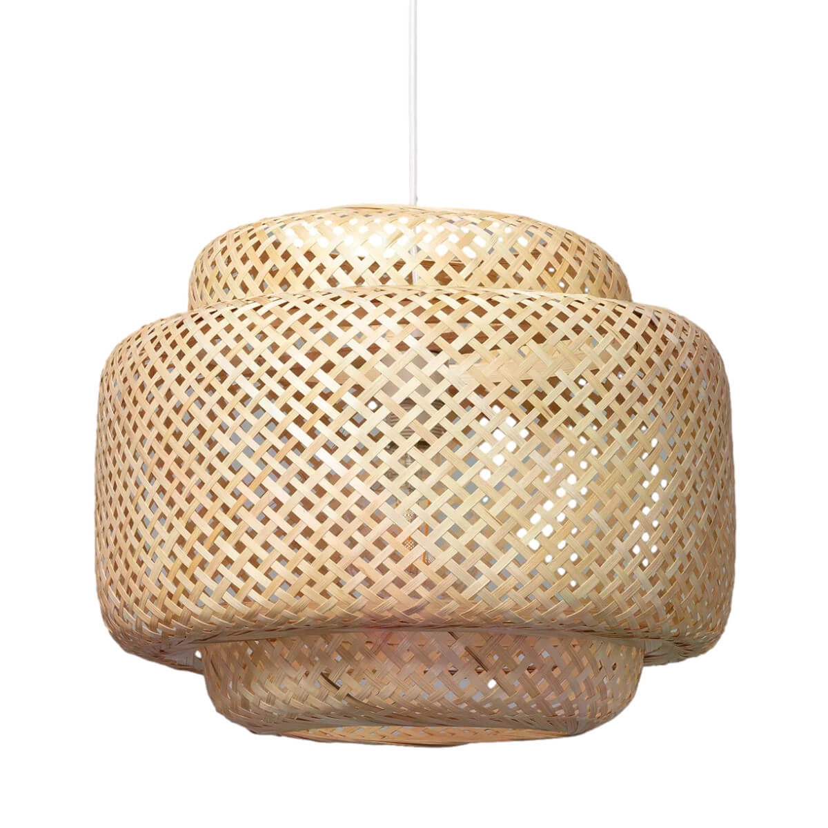 Salonowa lampa zwis Boho ABR-LW17-BH-E27 Abruzzo bambus beżowa
