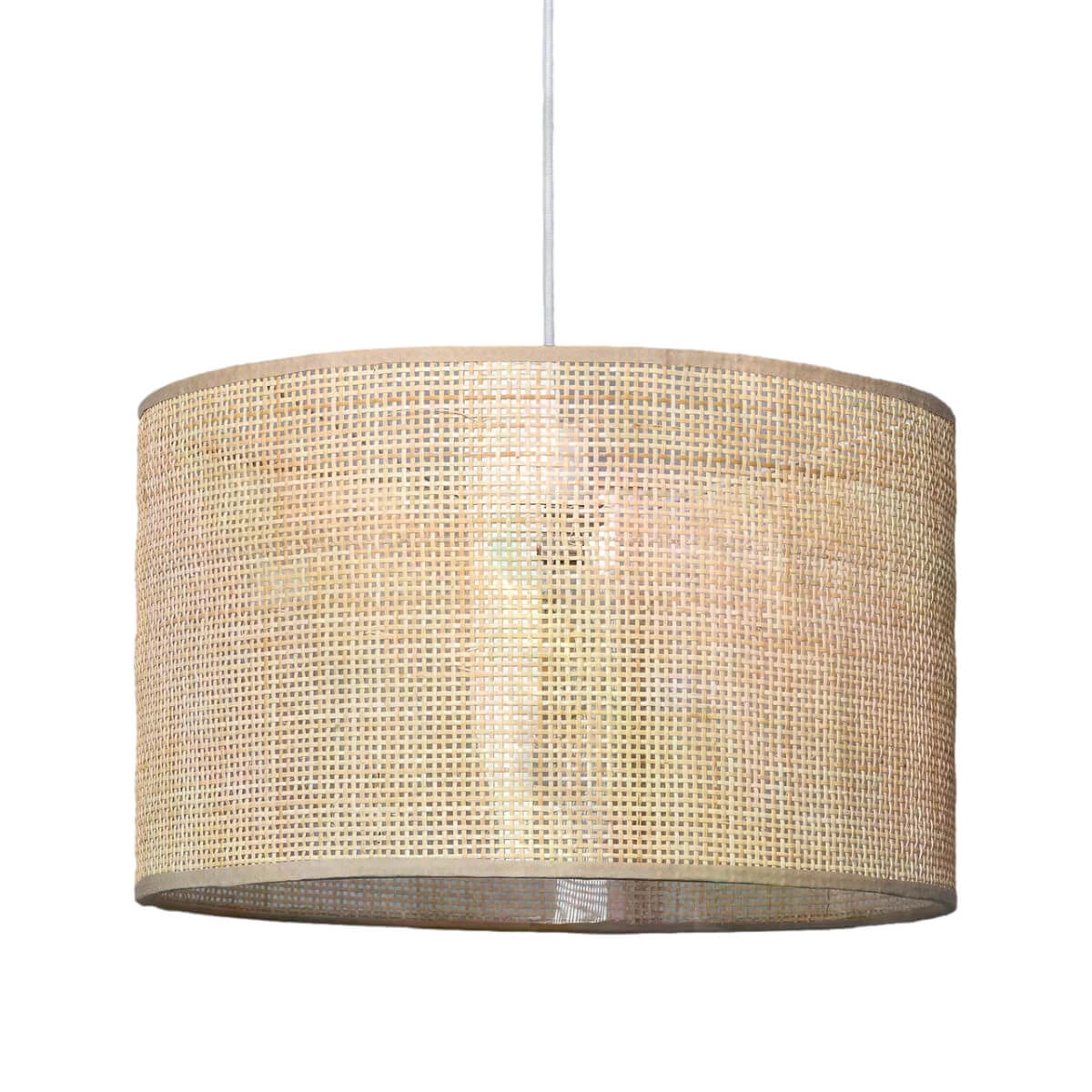 Wisząca lampa tuba Boho ABR-LW18-BH-E27 Abruzzo ratan beżowy