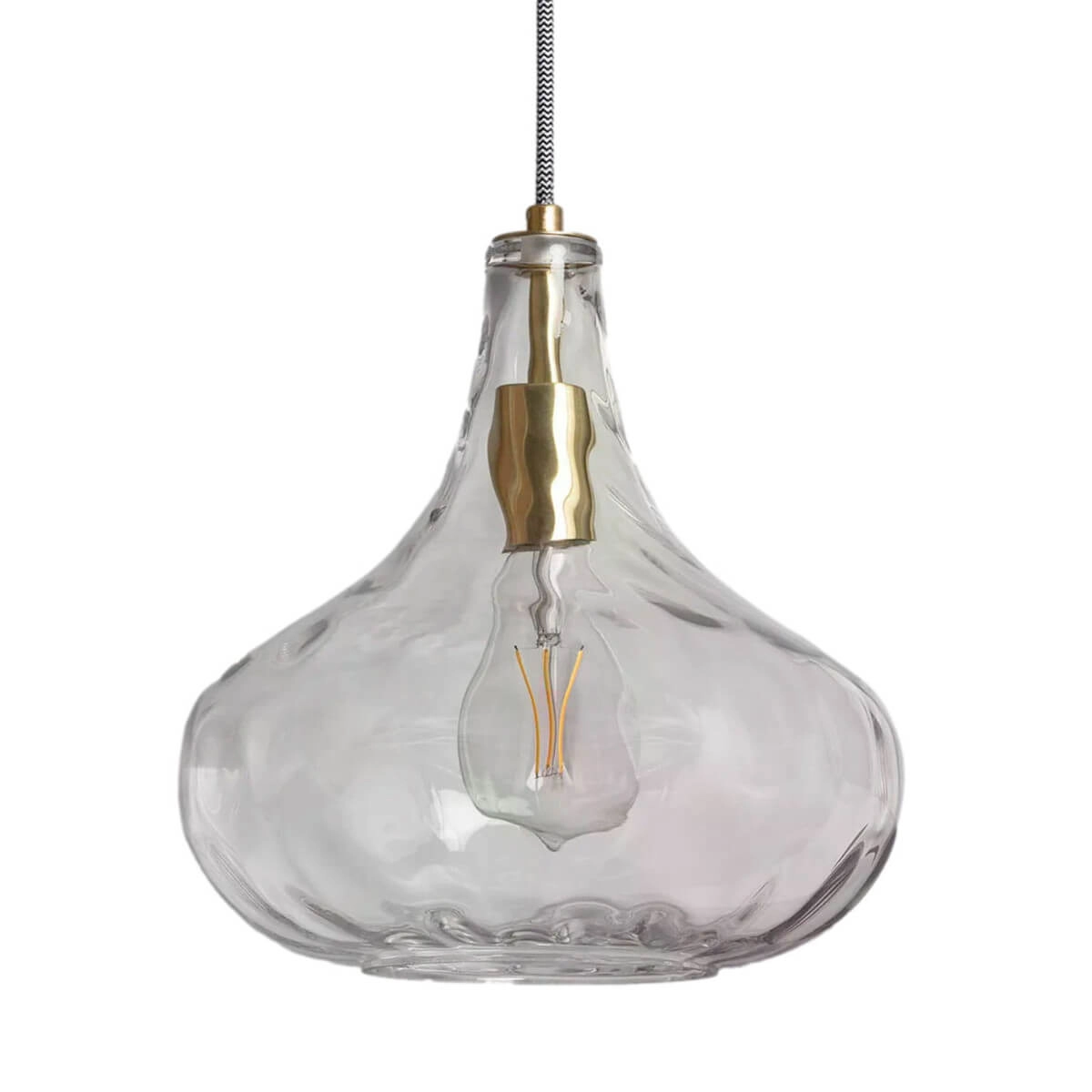 Szklana lampa wisząca Pico ABR-LWS Abruzzo nad stół złoty przezroczysty