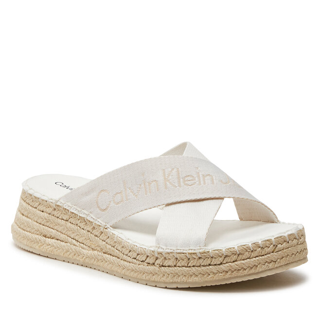 Espadryle Calvin Klein Jeans Sporty Wedge Rope Sandal Mr YW0YW01364 Off White 0K4