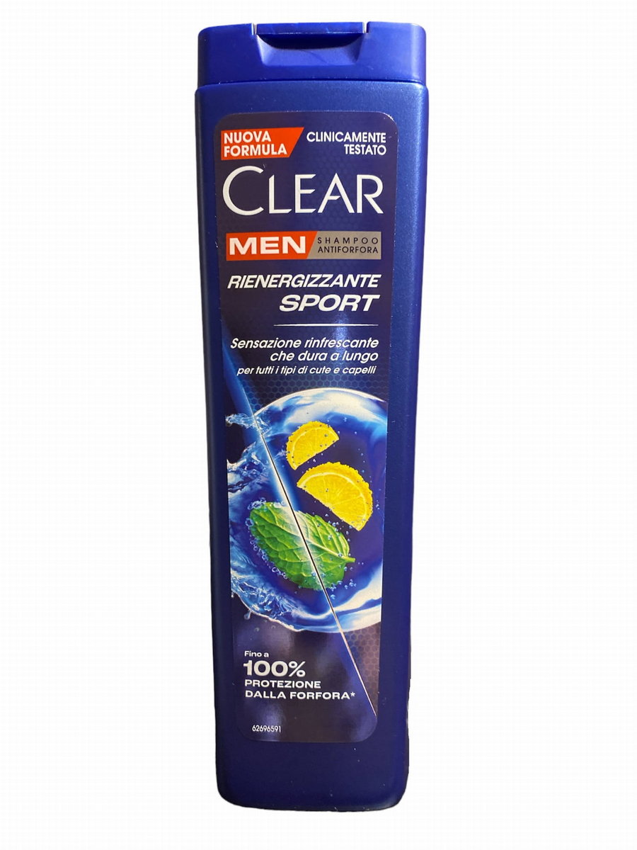 Clear, Szampon dla mężczyzn przeciwłupieżowy energetyzujący z ekstraktem mięty i cytryny. 225 ml