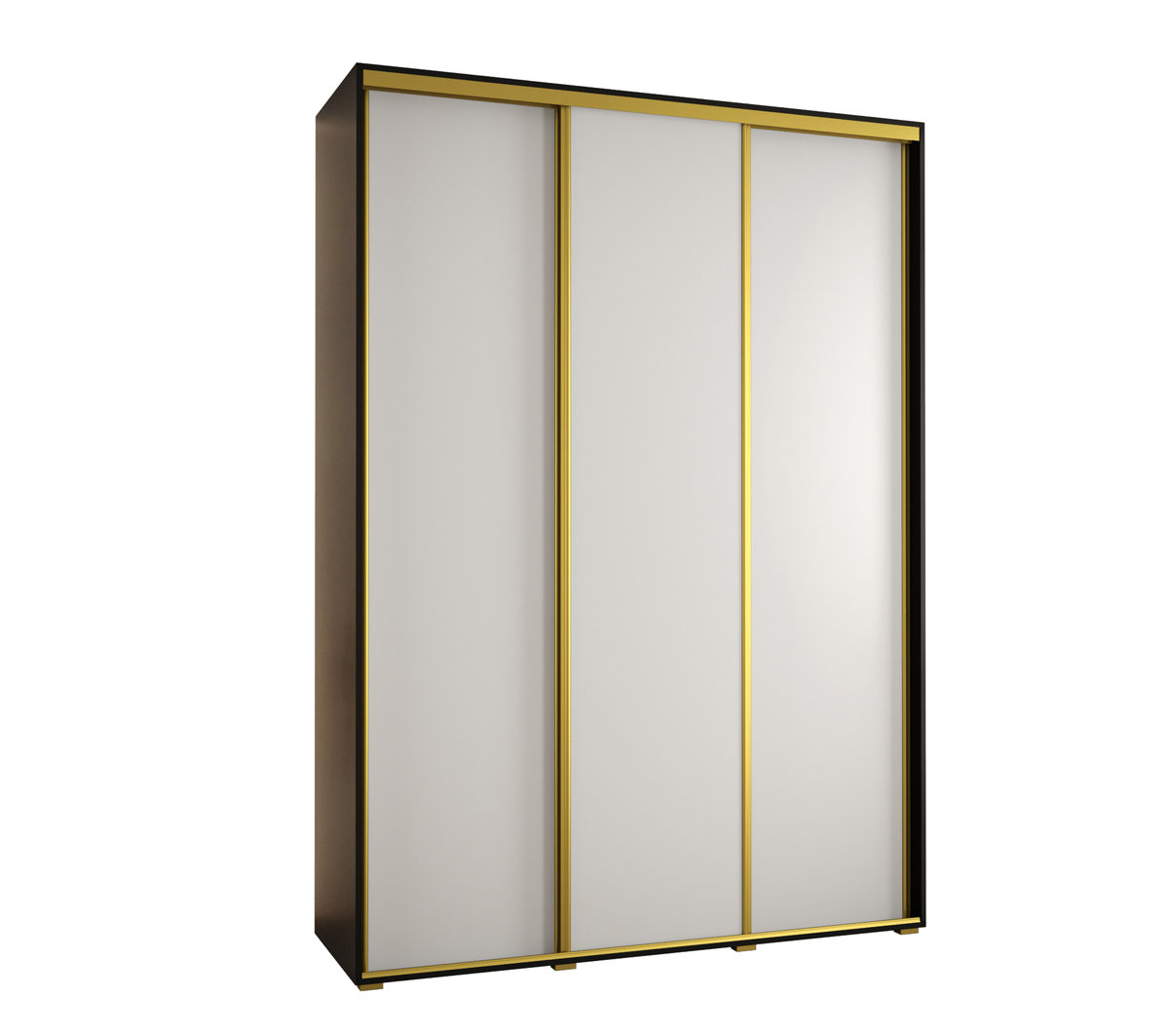 Szafa przesuwna wysoka Davos 1 180 gł. 45 czarny + biały + złoty