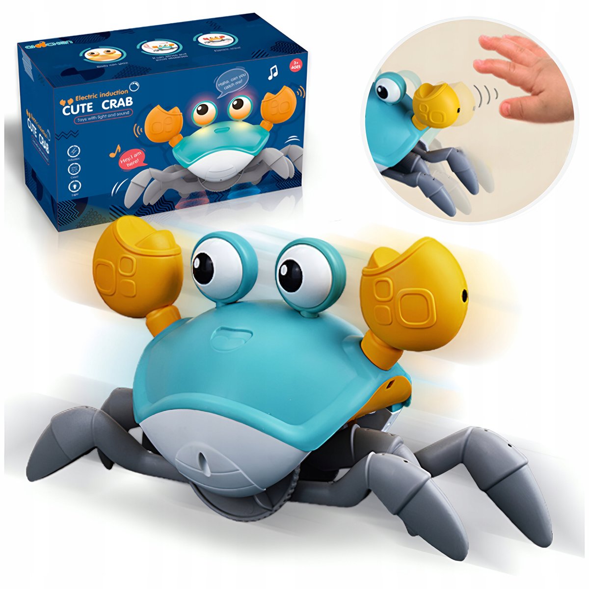 Chodzący Uciekający Pełzający Krab Interaktywny Akumulator Gra Świeci Led