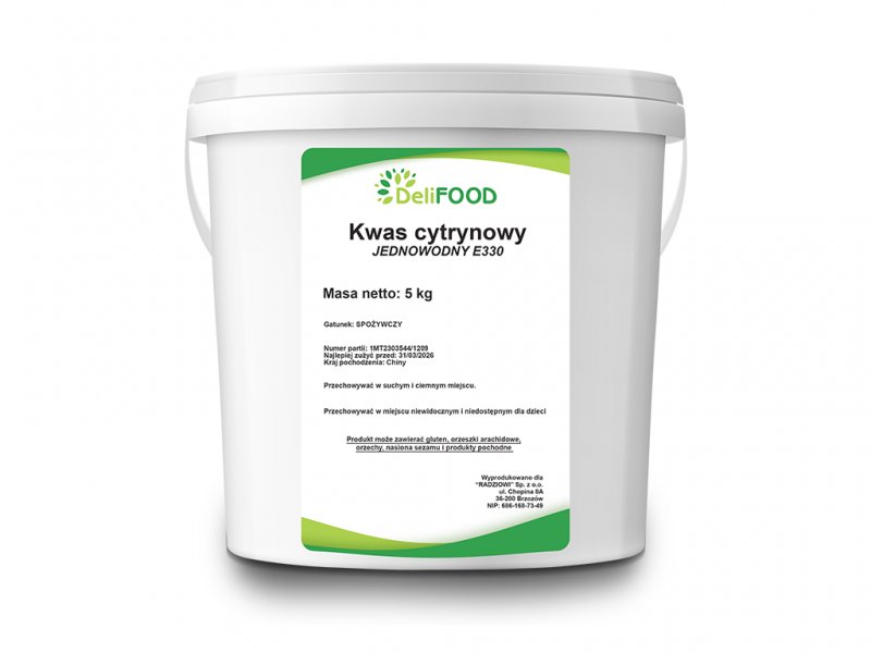 Kwas Cytrynowy Jednowodny E330 5kg