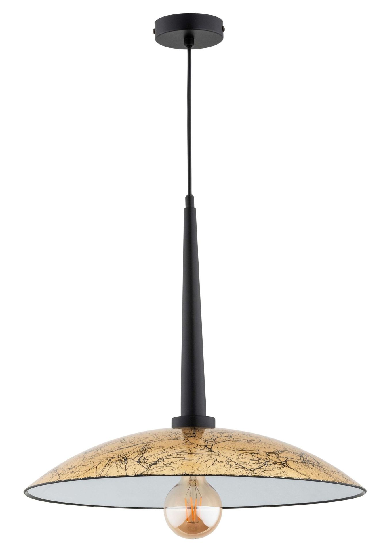 Czarno-złota lampa wisząca z szerokim kloszem AL 61245 z serii DEMI