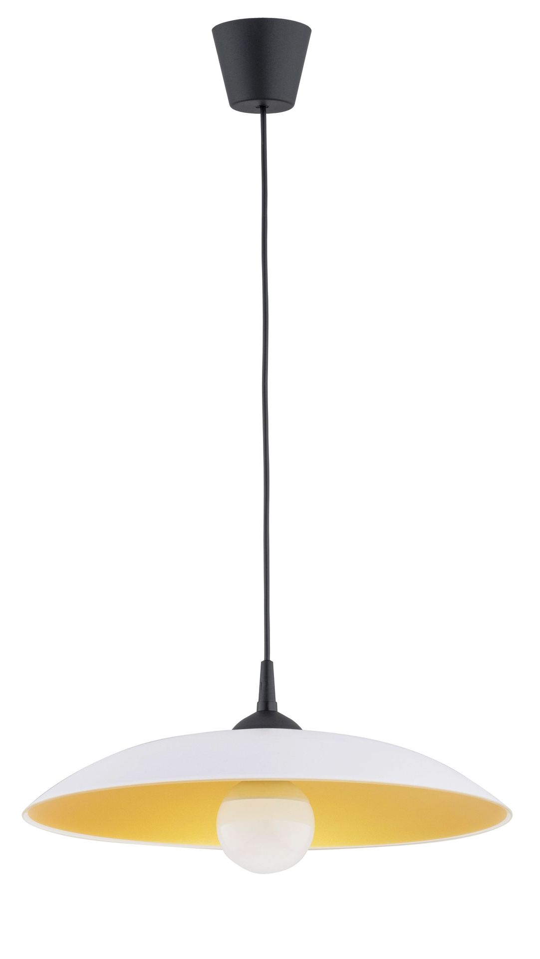 Lampa wisząca retro z biało-żółtym kloszem AL 61191 z serii BETULA