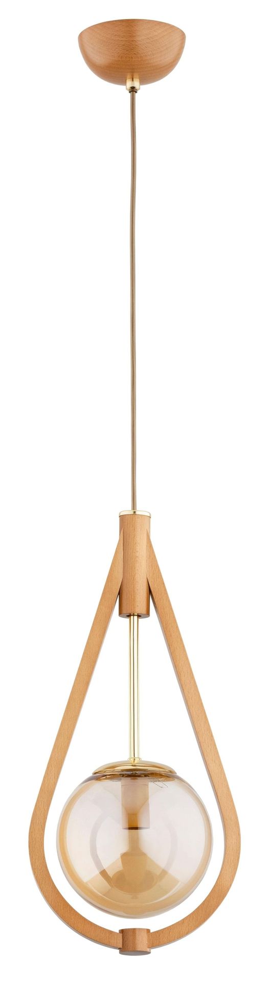 Lampa wisząca w kształcie kropli, z drewna AL 61215 z serii GOTA