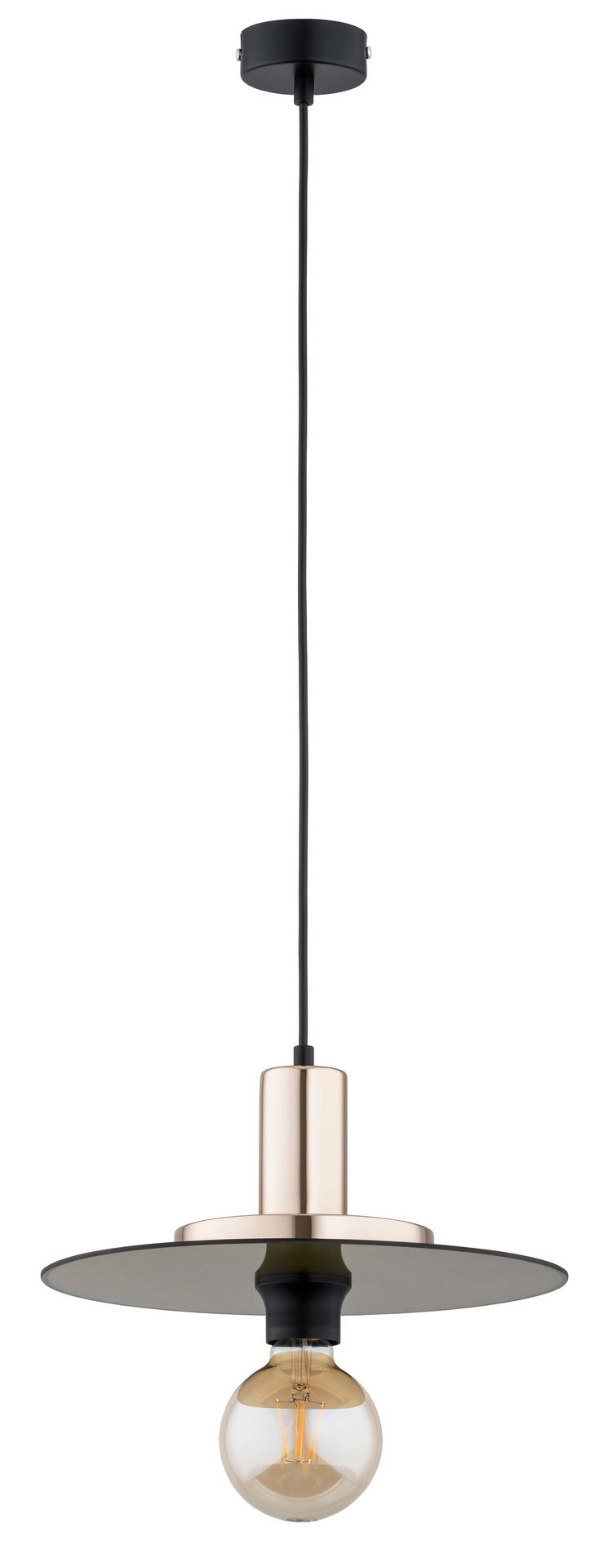 Czarna lampa wisząca z odsłoniętą żarówką AL 61170 z serii LETO