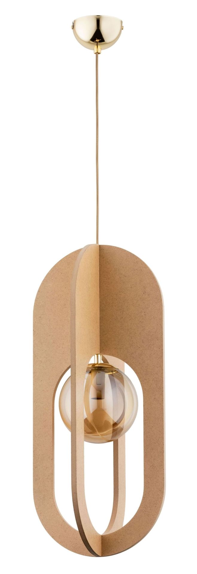 Nietypowa, designerska lampa wisząca z drewnem AL 61261 z serii TERRA
