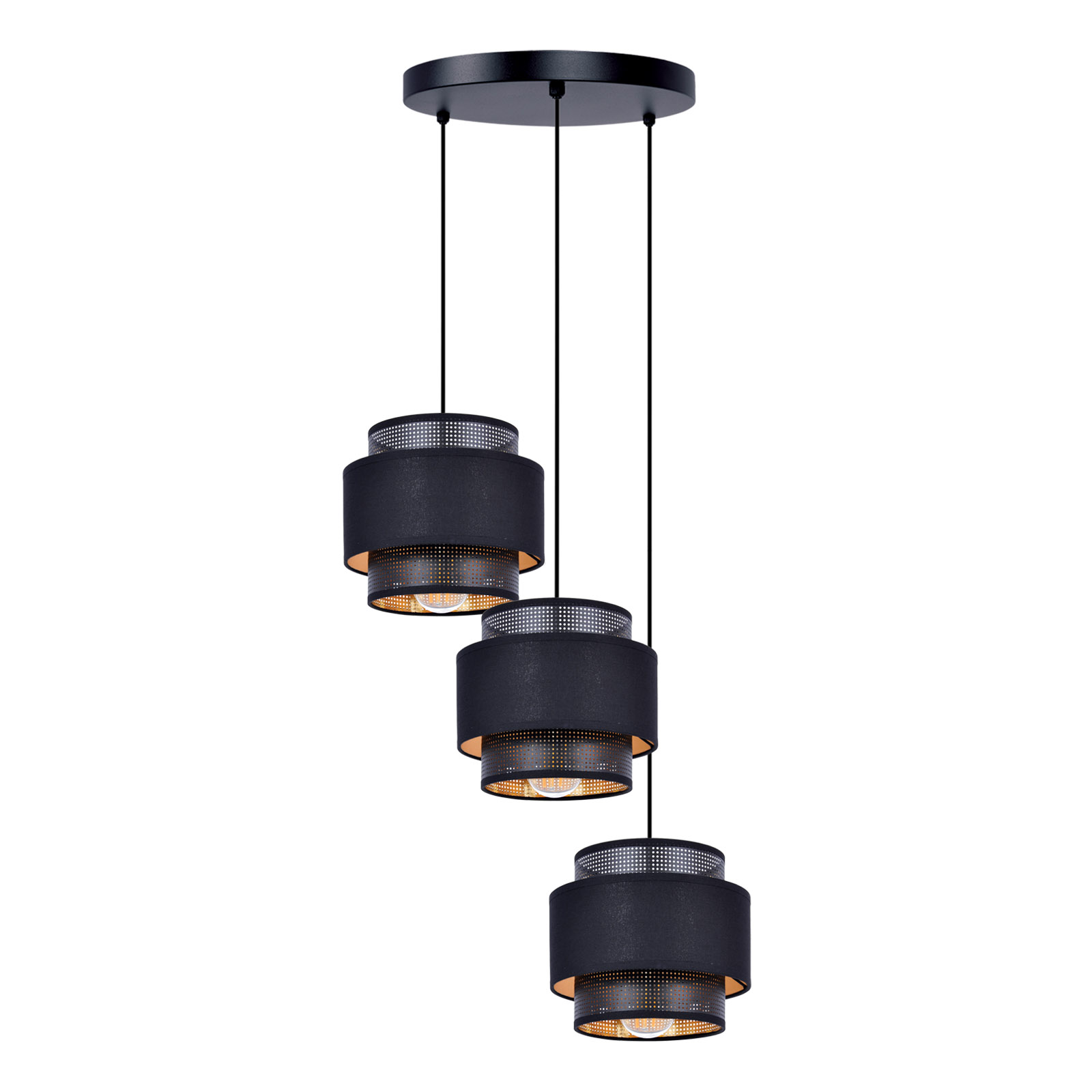 Lampa wisząca z trzema abażurami nad stół kuchenny K-5282 z serii AMOS