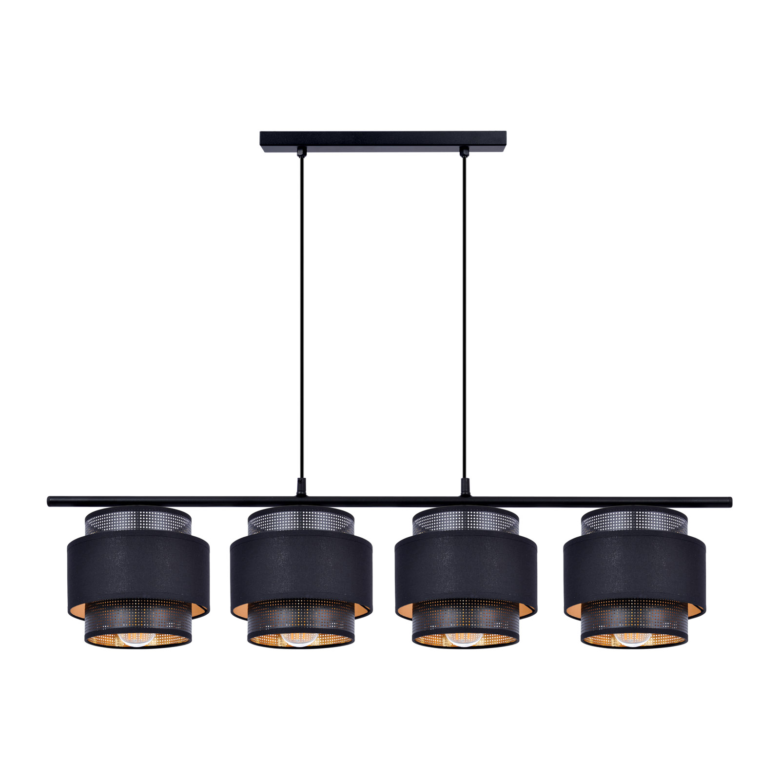 Czarna lampa wisząca, listwa nad podłużny stół K-5283 z serii AMOS