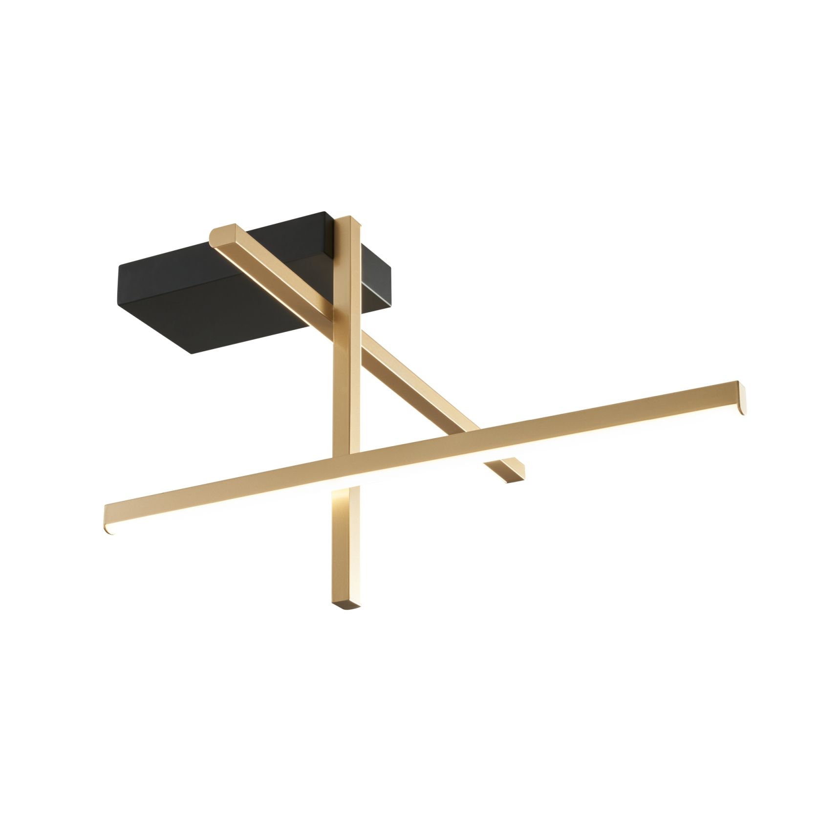 Czarno-złota, minimalistyczna lampa sufitowa 22008C3-BK/GD z serii EDGE