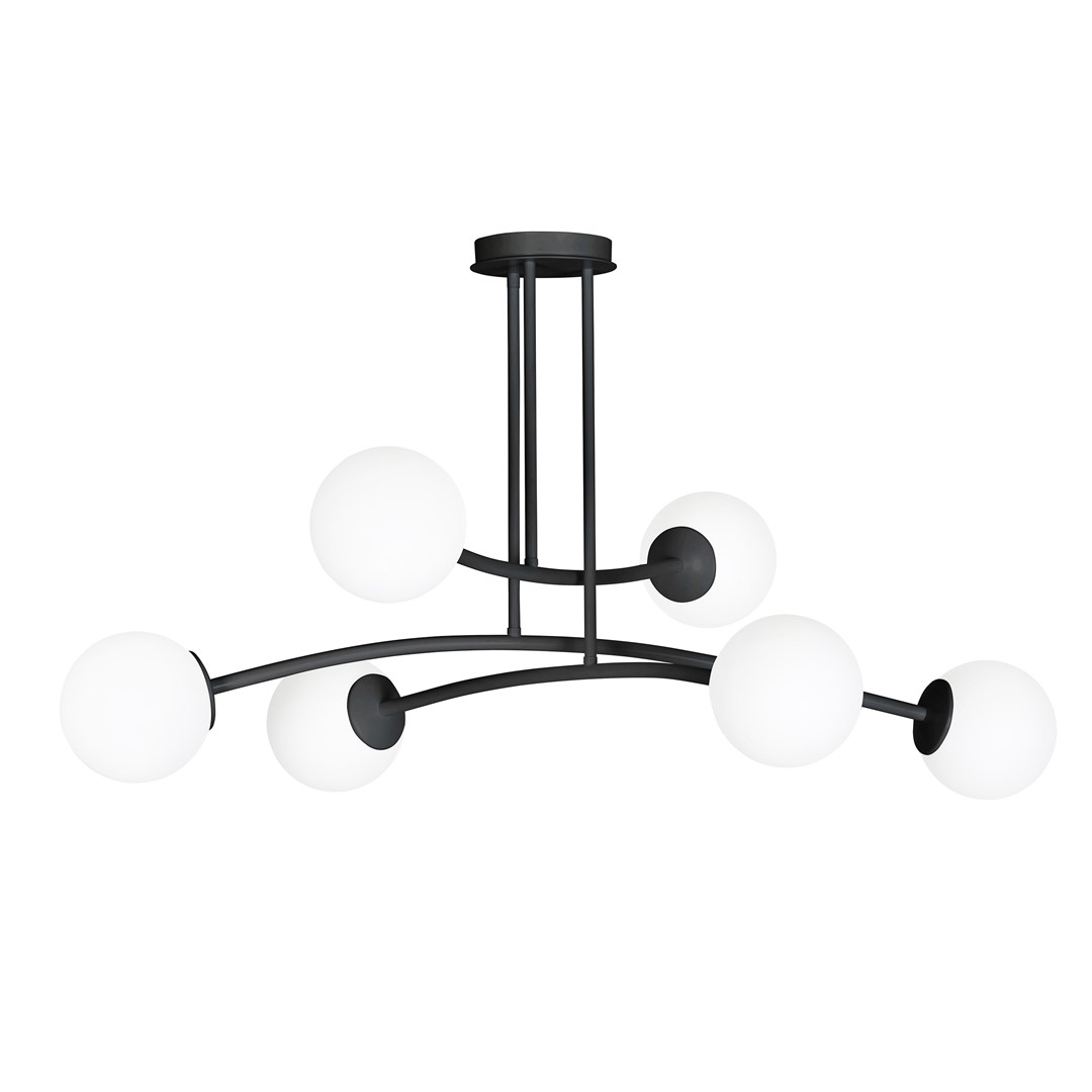 Czarno-biała lampa sufitowa do sypialni 1024/6 z serii HALLDOR