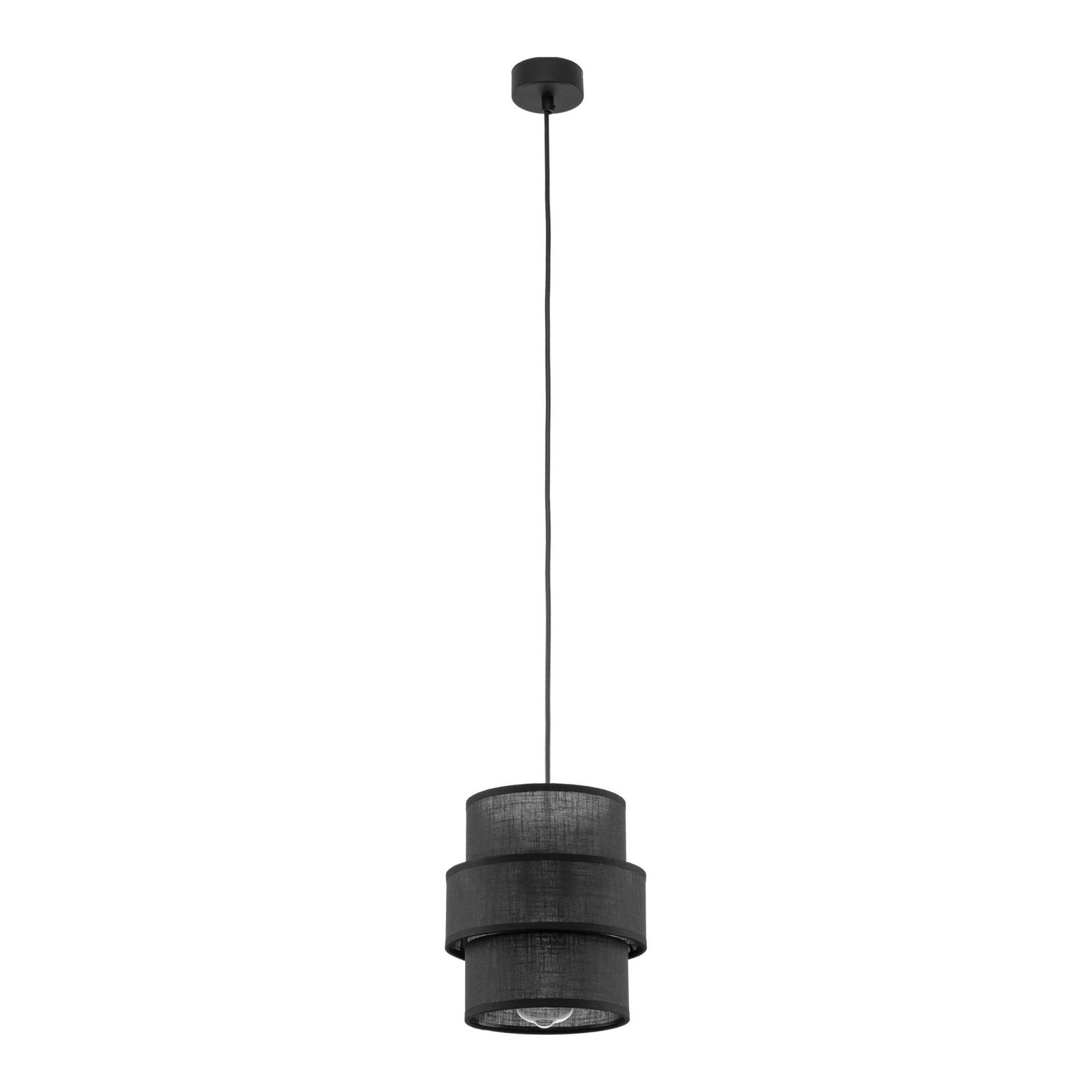 Smukła, czarna lampa wisząca do sypialni TK 5306 z serii CALISTO BLACK