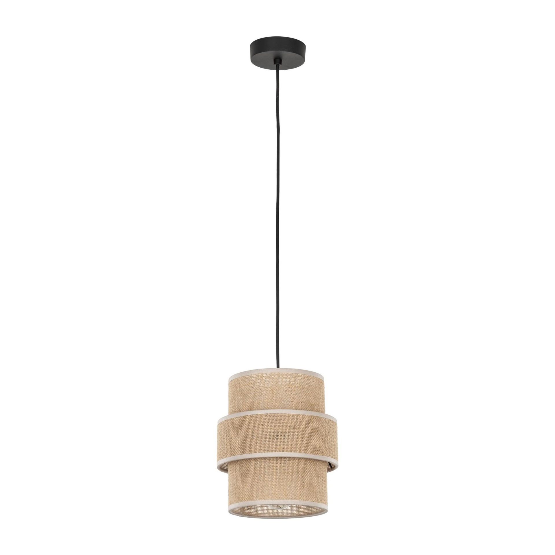 Rustykalna lampa wisząca, beżowy abażur TK 5401 z serii CALISTO JUTA