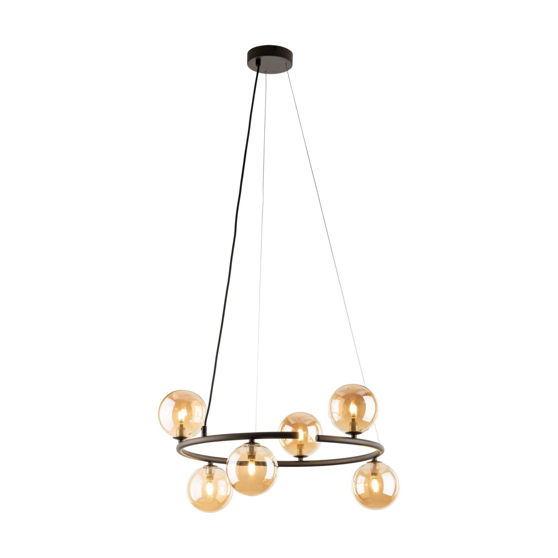 Brązowa lampa wisząca do salonu TK 6571 z serii ANABELLE BROWN
