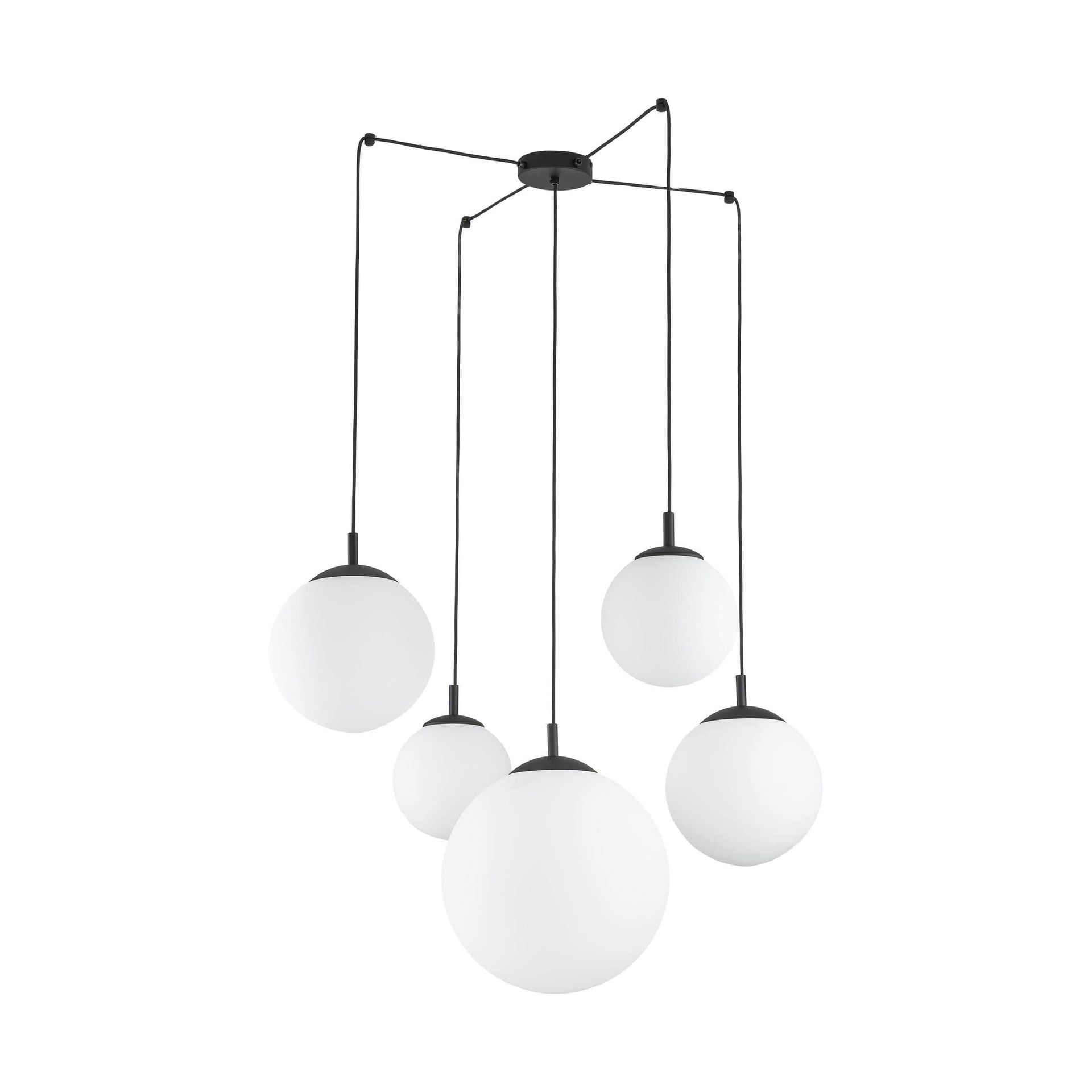 Lampa wisząca pająk, białe duże klosze TK 4791 z serii ESME WHITE
