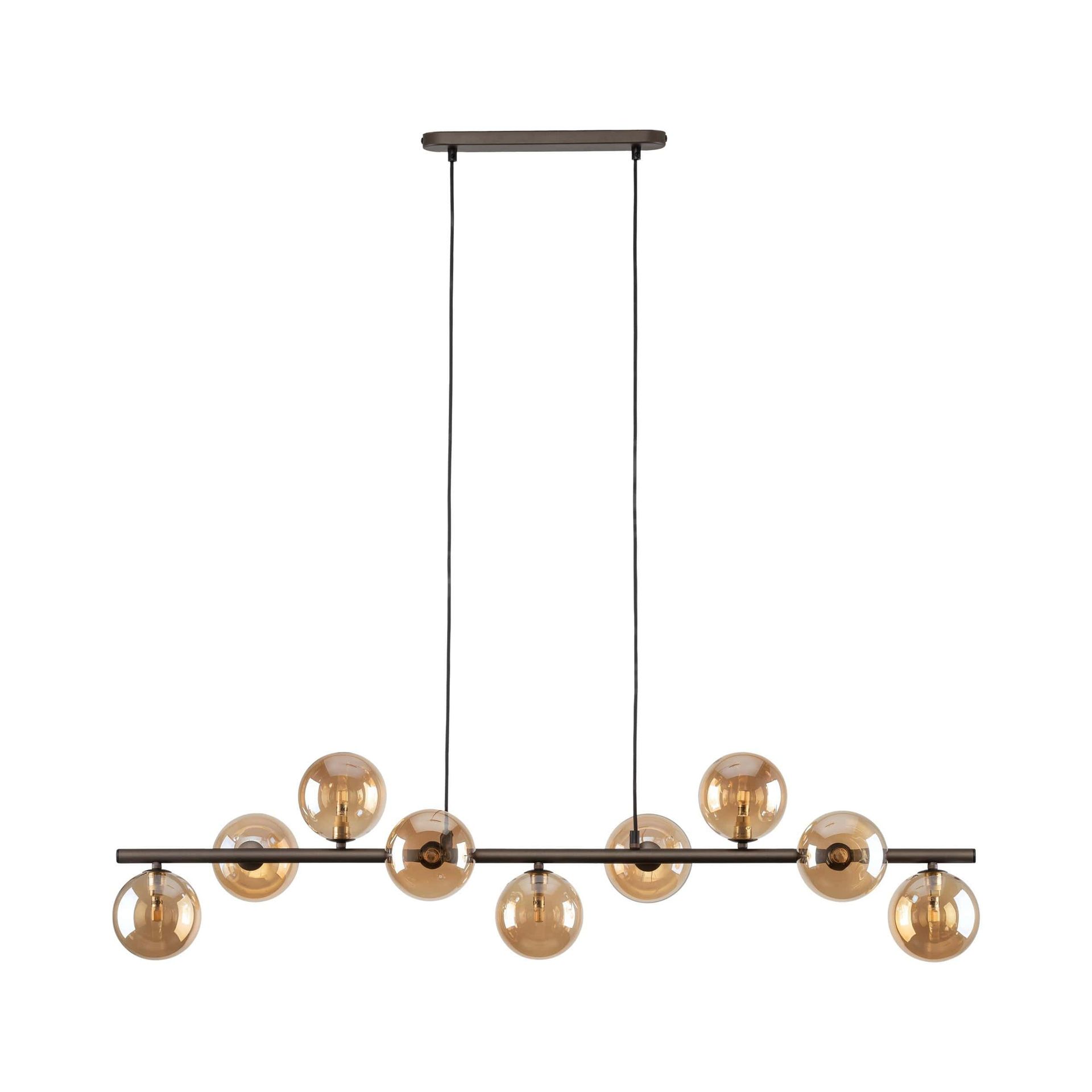Szeroka, brązowa lampa wisząca nad stół TK 4340 z serii ESTERA BROWN