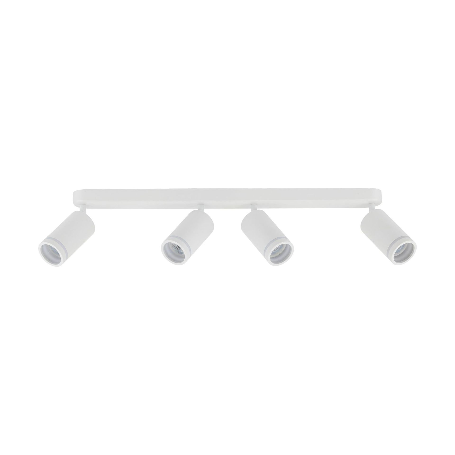 Biała listwa sufitowa, regulowane spoty TK 6917 z serii JET WHITE