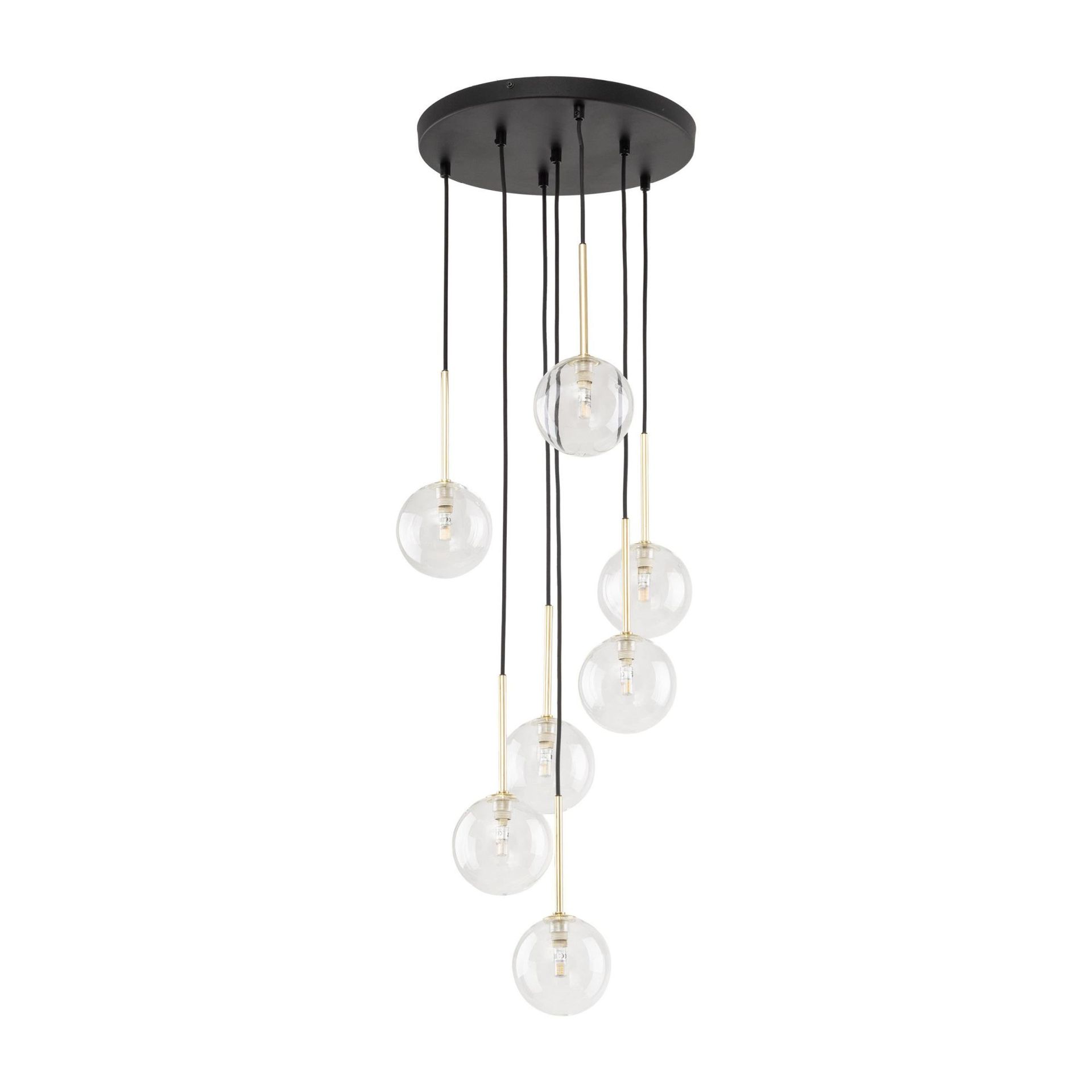Lampa wisząca do salonu, przezroczyste klosze TK 5362 z serii NILOS