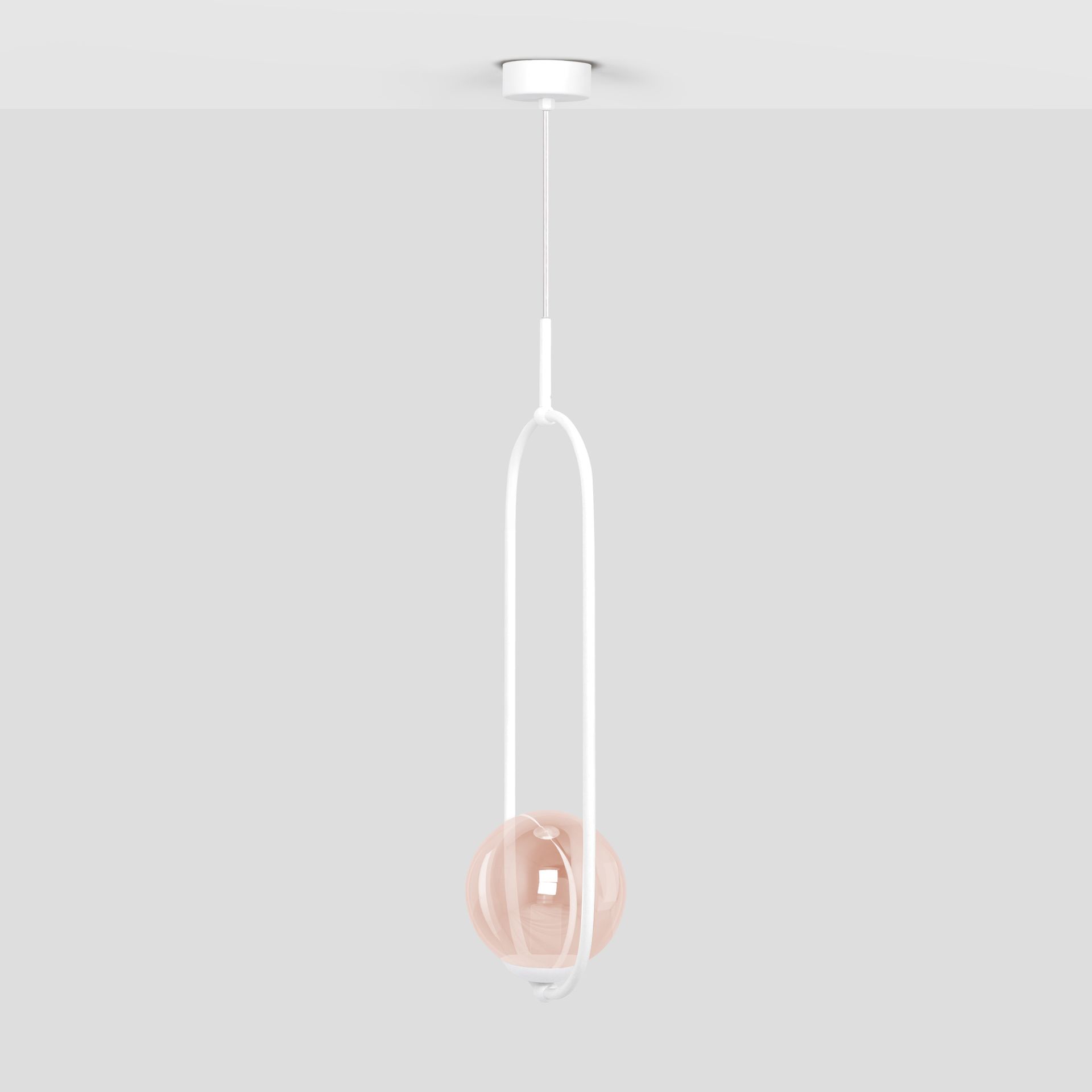 Lampa wisząca w białym kolorze, z kloszem K-5304 z serii ARLENA