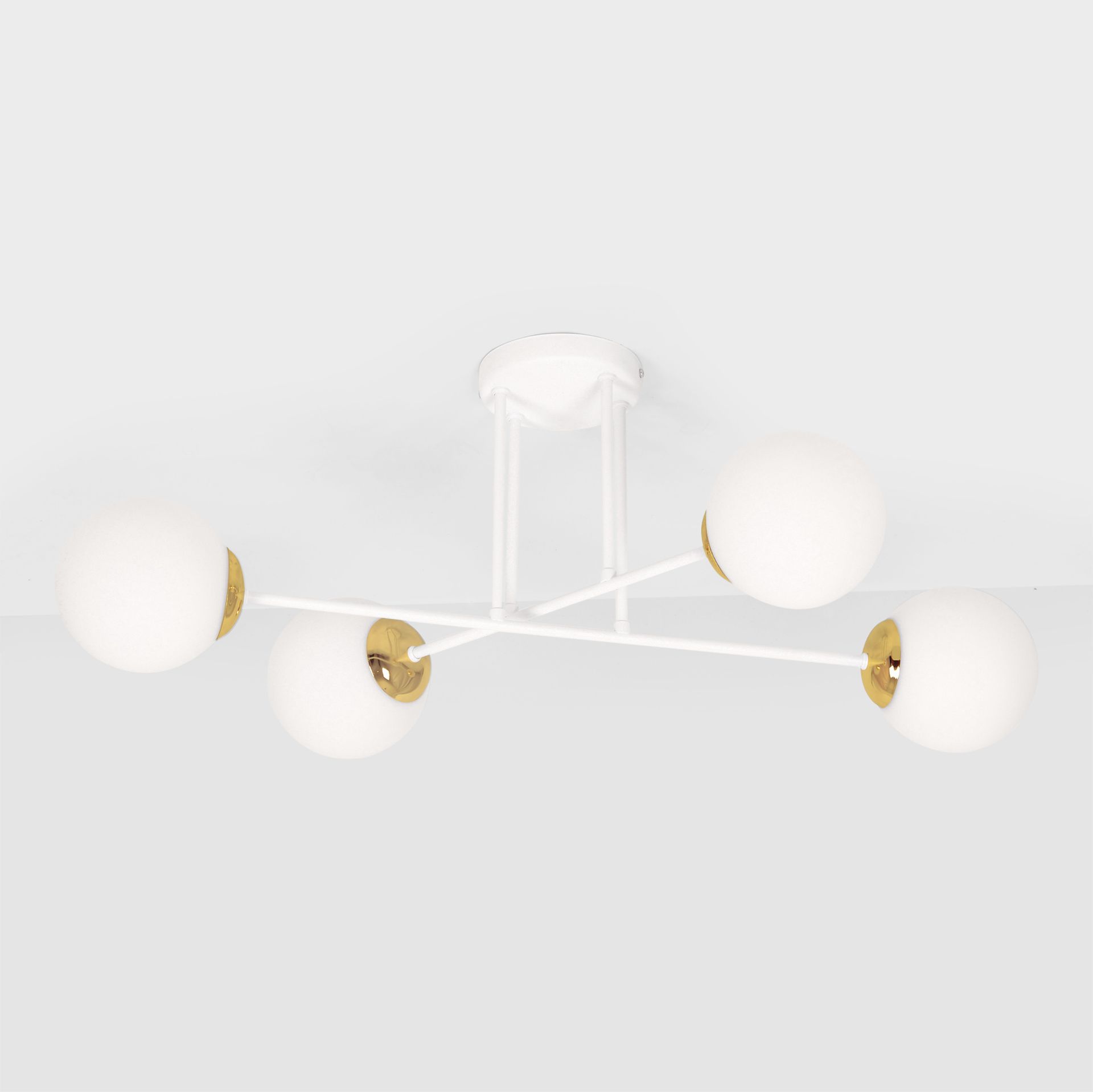 Biało-złota lampa sufitowa, w klasycznym stylu K-5313 z serii ELMO