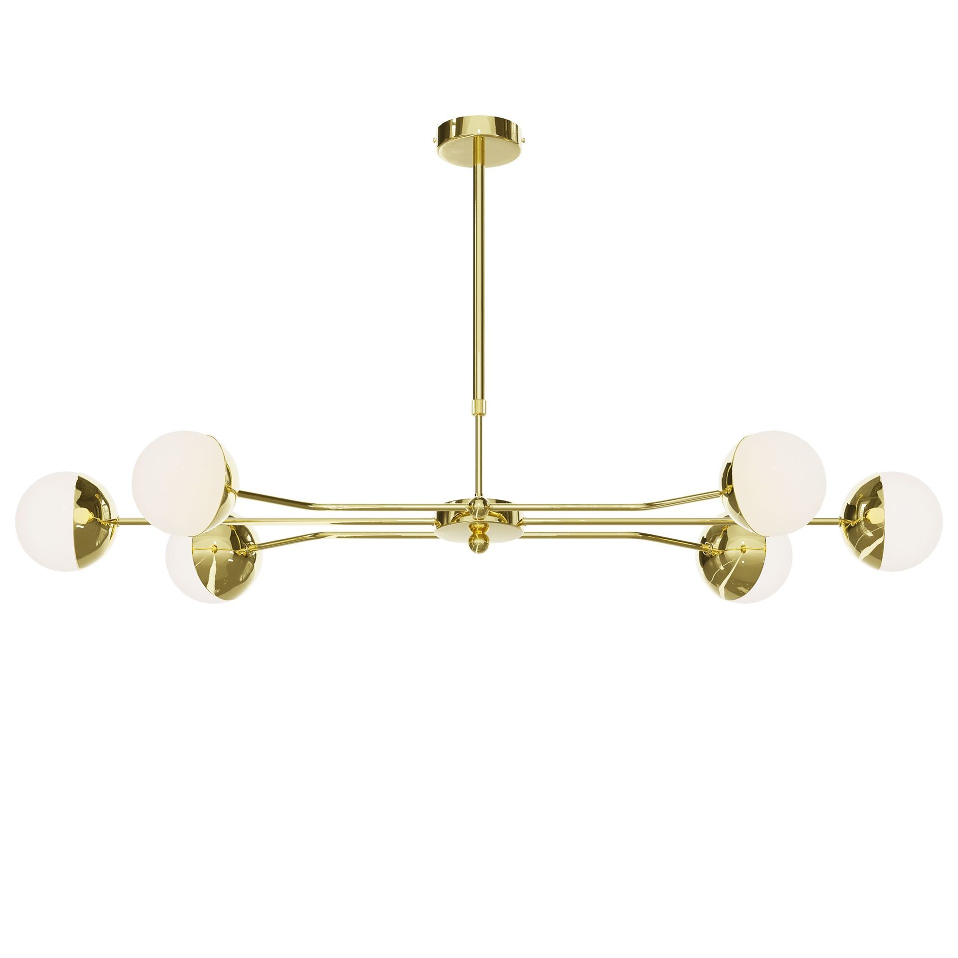 Szeroka lampa z białymi kloszami JUP 1980 TR6 MS z serii TRENTO