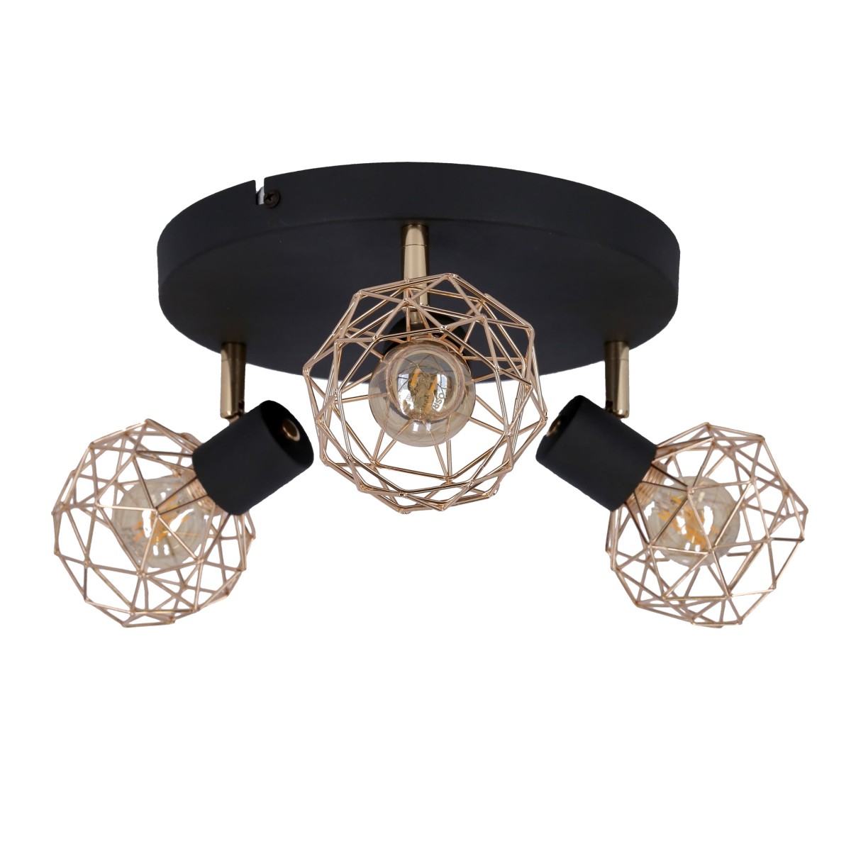 Gustowna, czarno-miedziana lampa sufitowa 98-22233 z serii ACROBAT