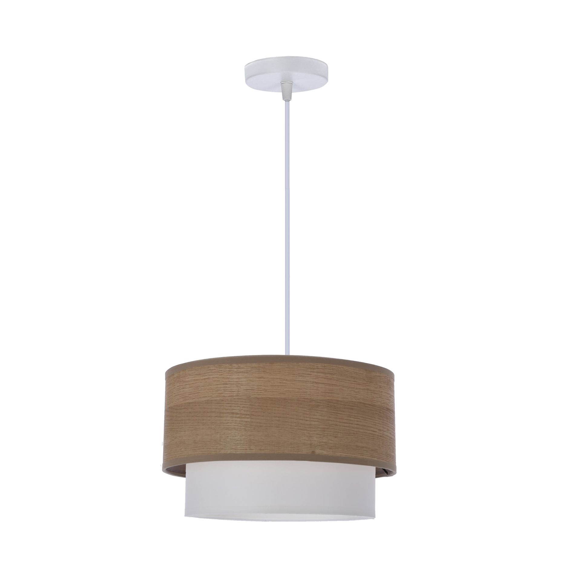 Lampa wisząca z podwójnym abażurem, biała 31-21694 z serii RUBEN