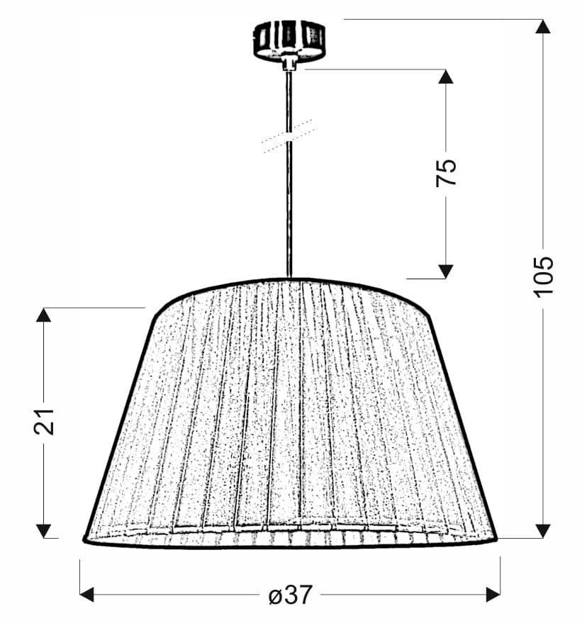 Czarna lampa wisząca z ozdobnym abażurem 31-23285 z serii NOTIZIA