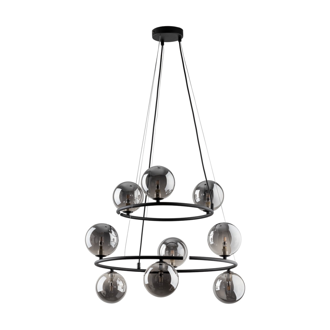 Dwupoziomowa, czarna lampa wisząca TK 6845 z serii ANABELLE
