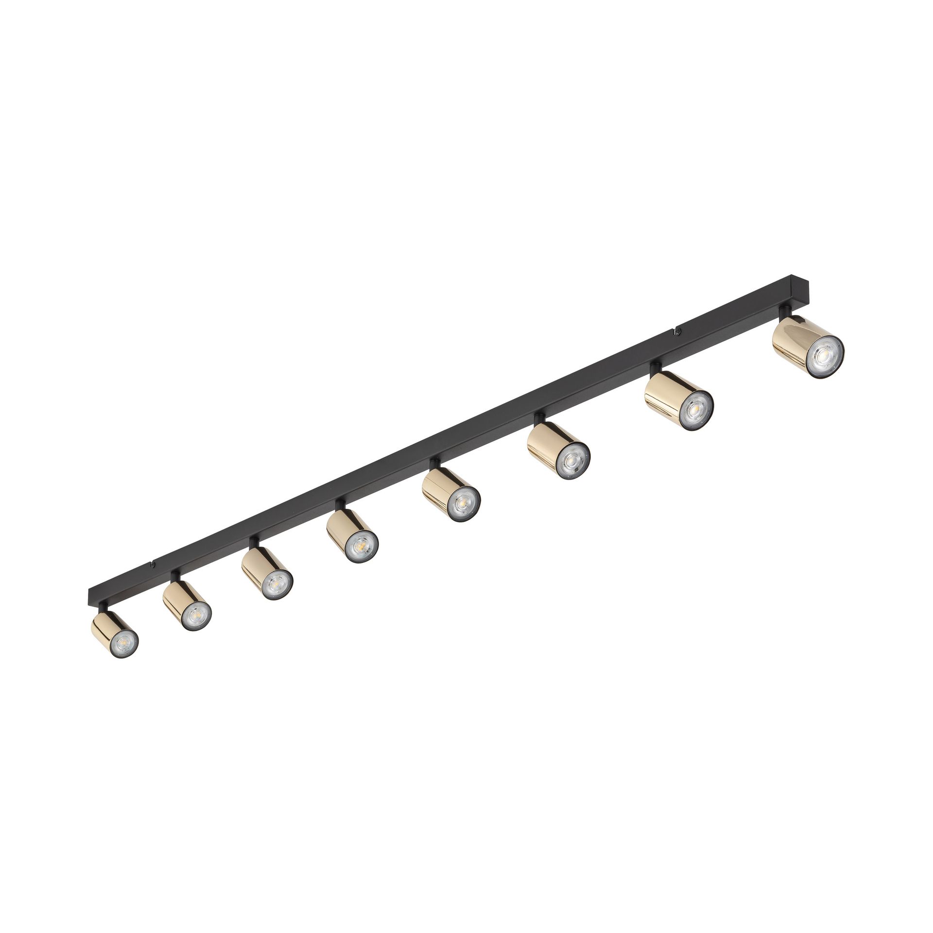 Długa, czarna lampa natynkowa z reflektorami TK 5997 z serii TOP