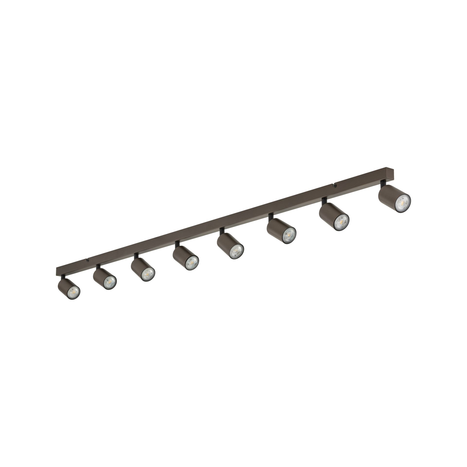 Techniczna, długa, brązowa lampa z reflektorami TK 6184 z serii TOP