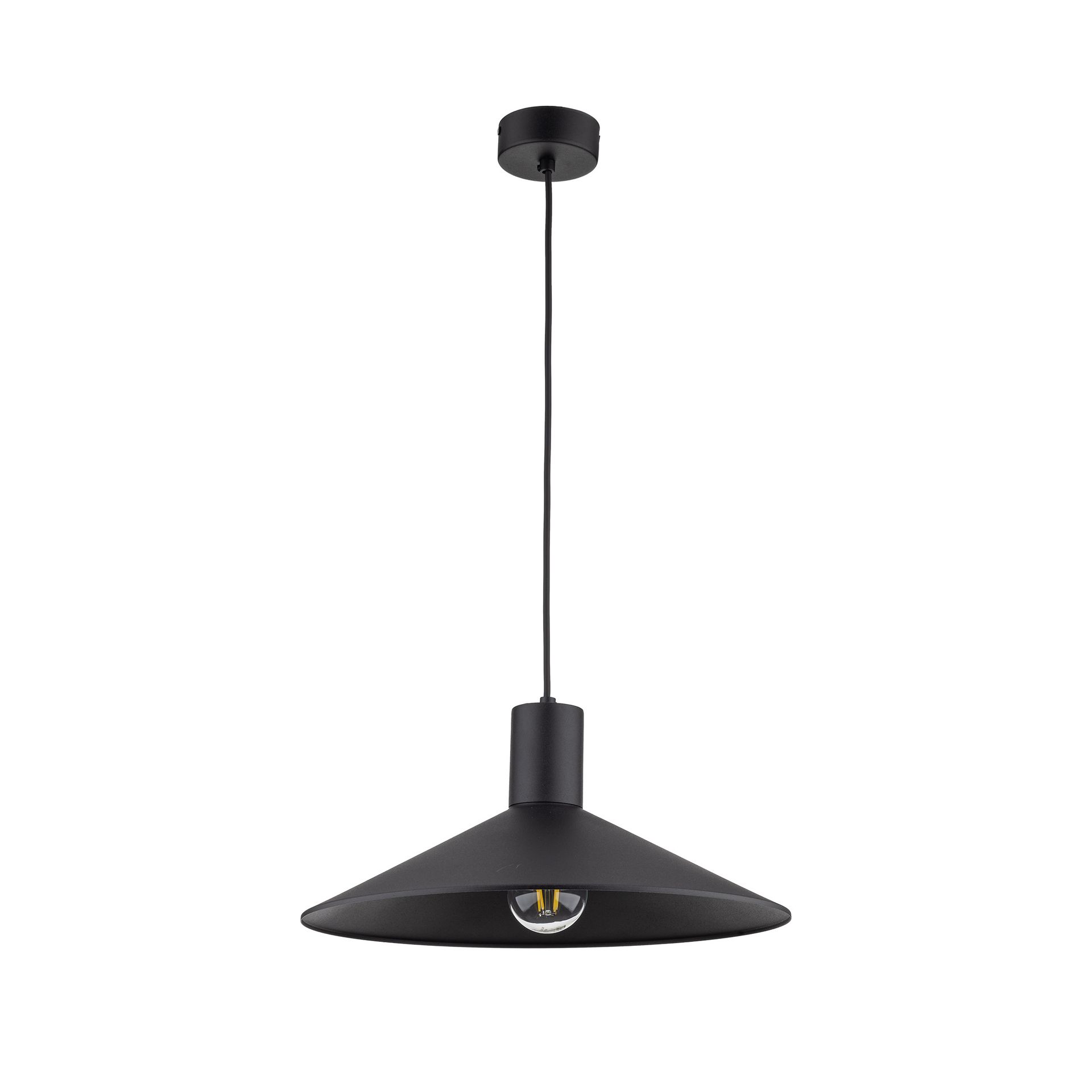 Czarna lampa wisząca z szerokim kloszem TK 1831 z serii JUMP