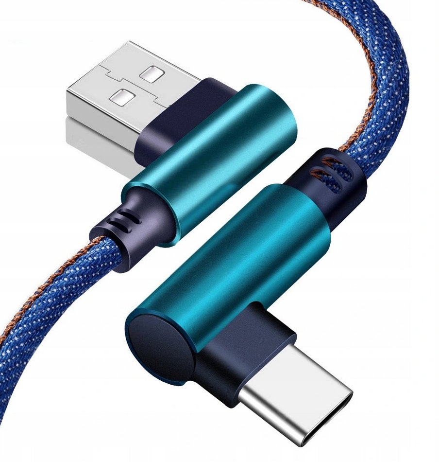 Kabel usb typ-c kątowy szybkie ładowanie quick charge qc 1m