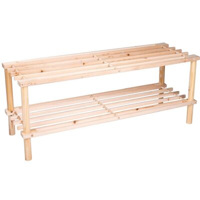 PÓŁKI REGAŁ NA BUTY 2 POZIOMY DREWNIANY ALPINA