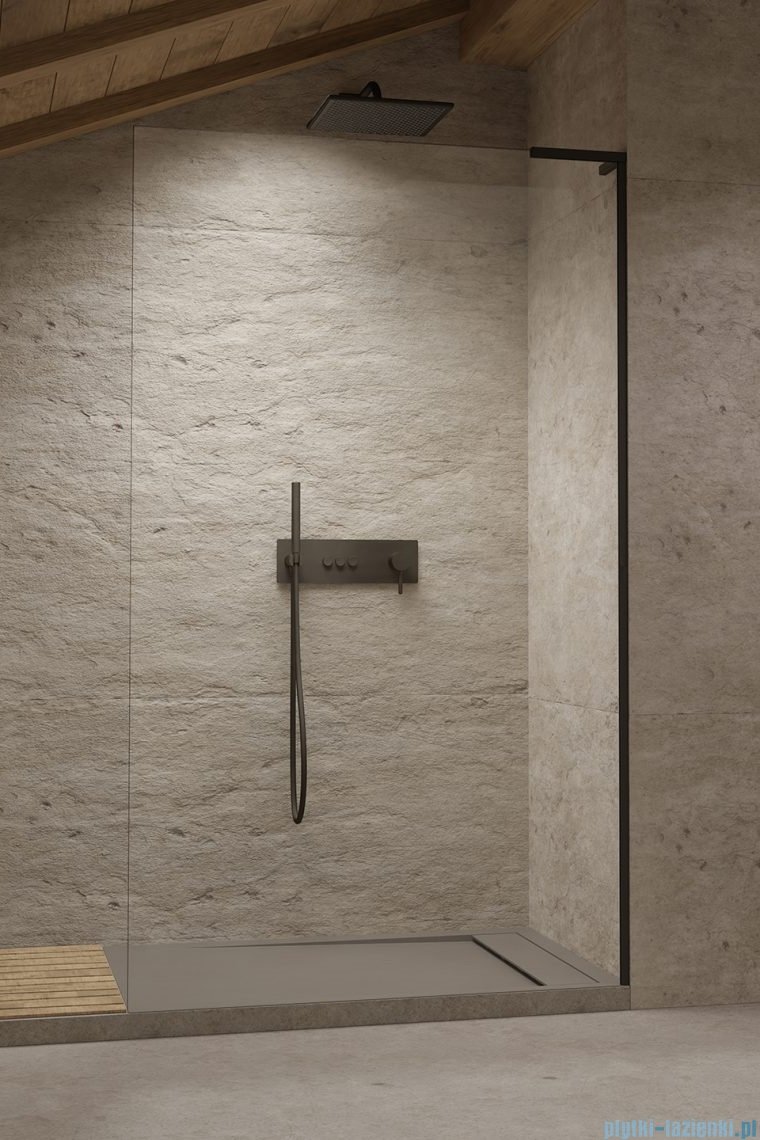 Radaway Modo SL Black II kabina Walk-in 95x200 prawa czarny mat/szkło przejrzyste 10319095-54-01R