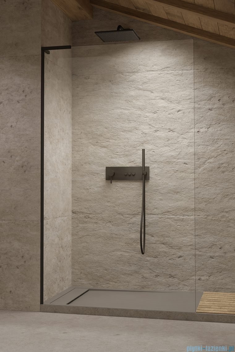 Radaway Modo SL Black II kabina Walk-in 115x200 lewa czarny mat/szkło przejrzyste 10319115-54-01L