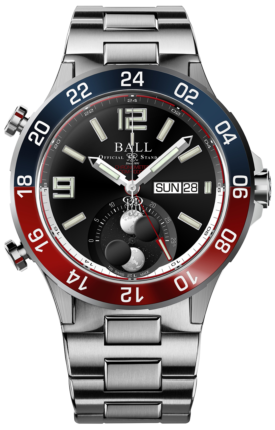 Zegarek Ball DG3220A-S1CJ-BK Roadmaster Marine GMT Moon Phase (42mm)
