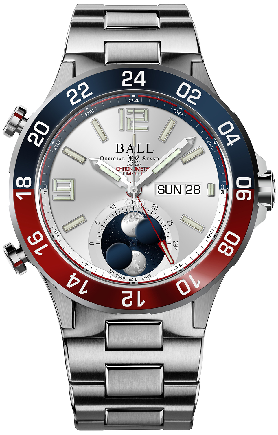 Zegarek Ball DG3220A-S1CJ-SL Roadmaster Marine GMT Moon Phase (42mm)