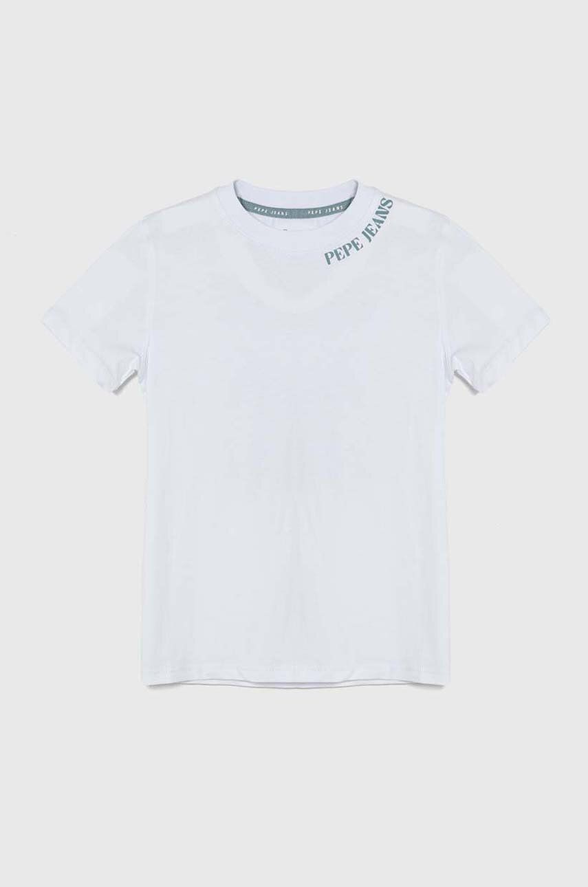Pepe Jeans t-shirt bawełniany dziecięcy RAITH kolor biały z nadrukiem
