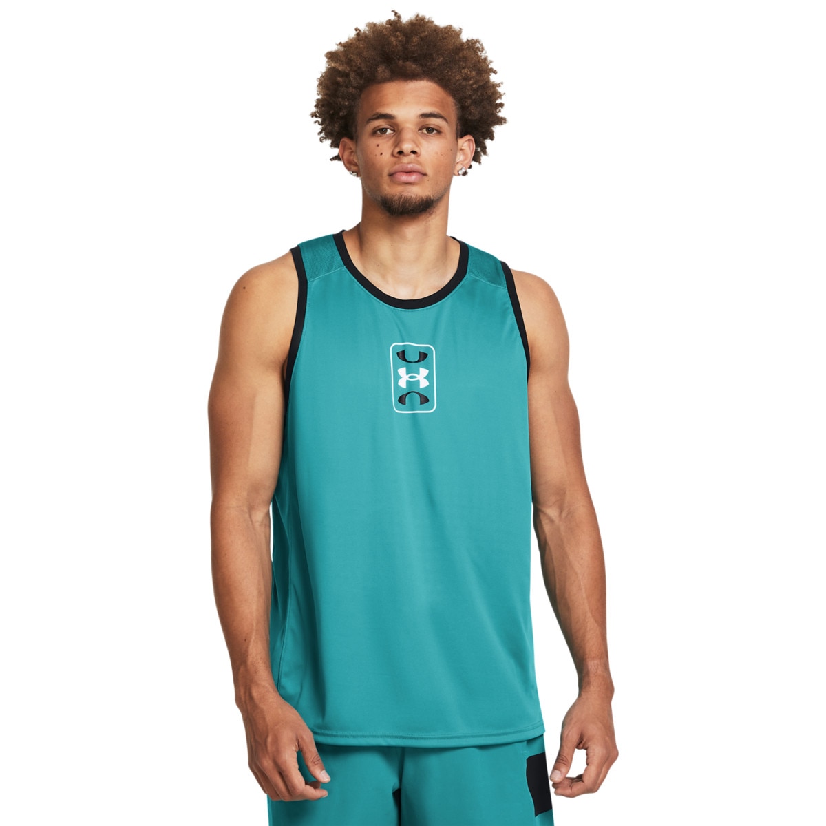 Męski top do koszykówki Under Armour UA Baseline Performance Tank - turkusowy - UNDER ARMOUR