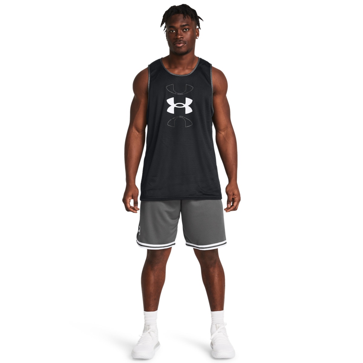Męskie spodenki do koszykówki Under Armour UA Perimeter Short - szare - UNDER ARMOUR