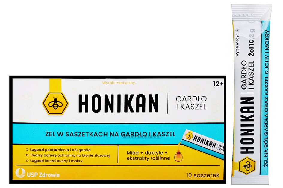 Honikan Gardło i Kaszel żel na ból gardła i kaszel 10 saszetek