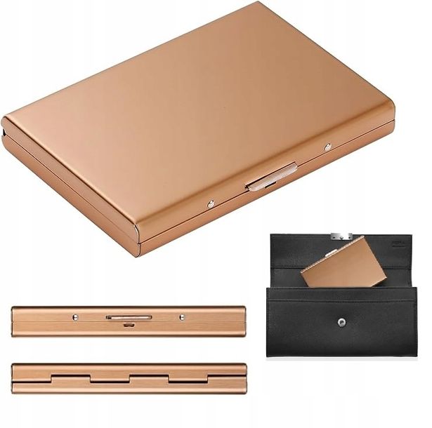 Card Holder Metalowe Portfel Na Karty Blokada Rfid Ze Stali Nierdzewnej