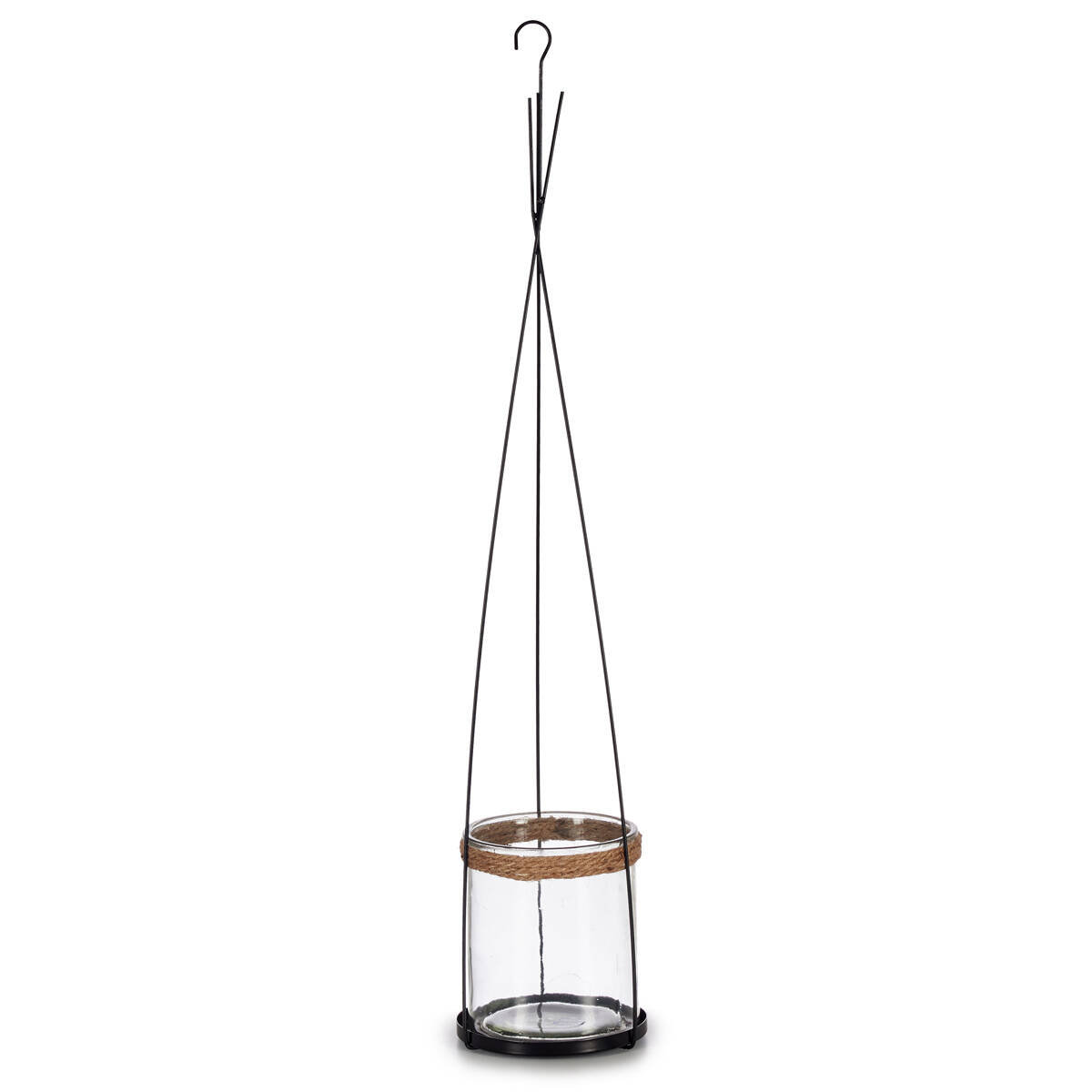 Świecznik szklany cylinder, zawieszany, 15,5 x 85,5 cm