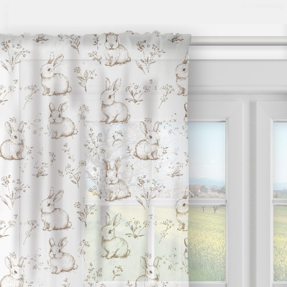 Firana SPRING wzór SP11 | zajączki wielkanocne 140 x 160 cm