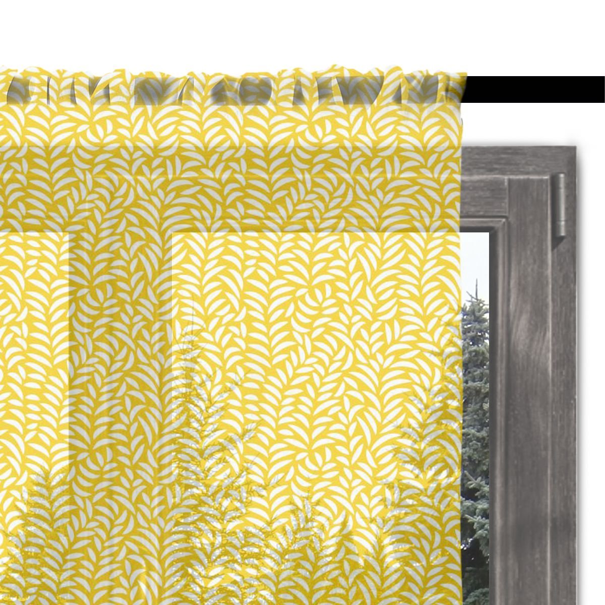 Firana SPRING wzór SP16 | wiosenne listki 140 x 260 cm