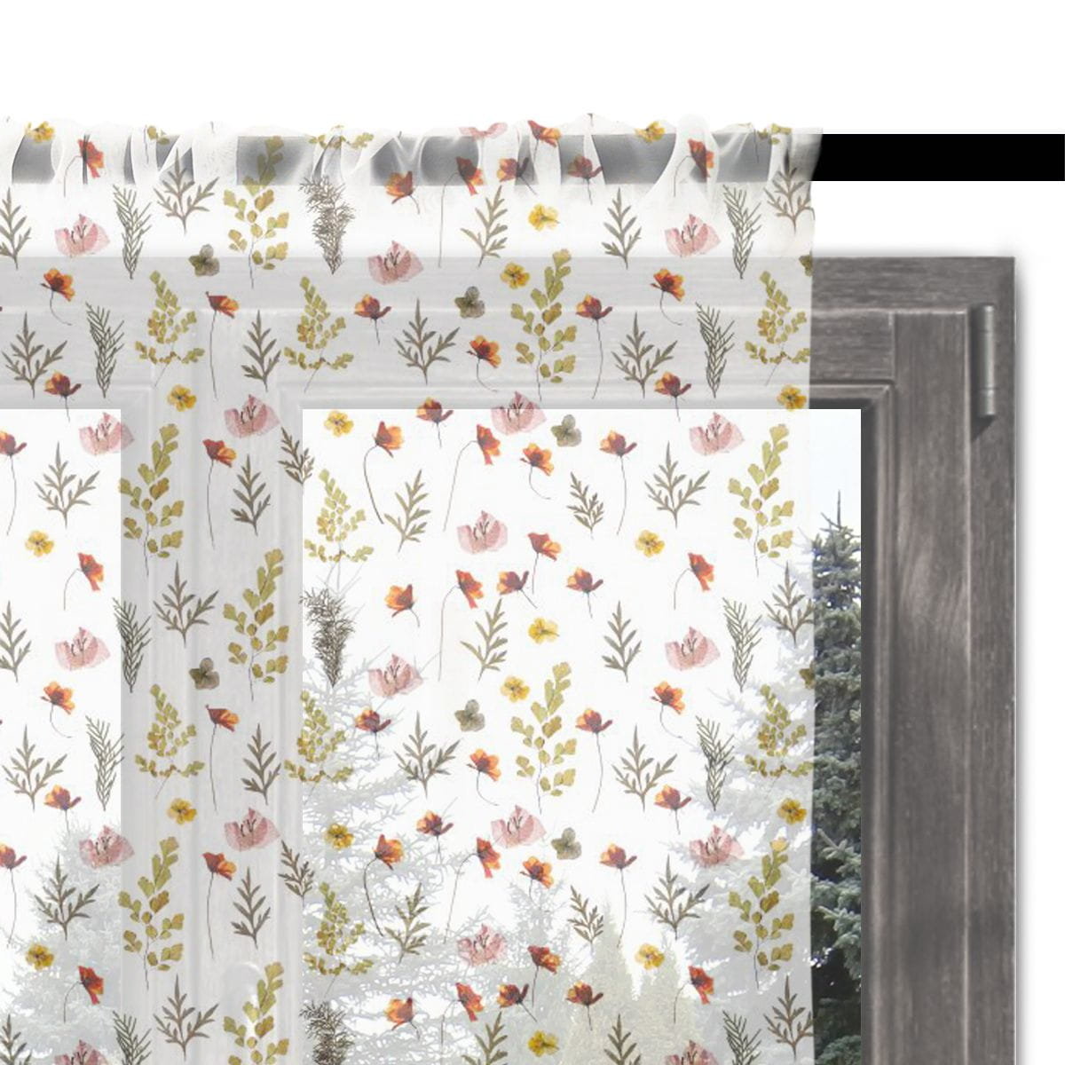 Firana SPRING wzór SP12 | suszone polne kwiaty 140 x 230 cm