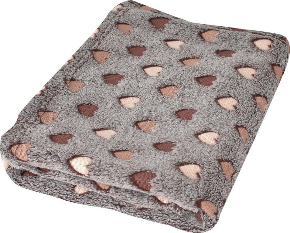 Kocyk 75x100 dziecięcy Milly ciemnobeżowy w serca BabyMatex